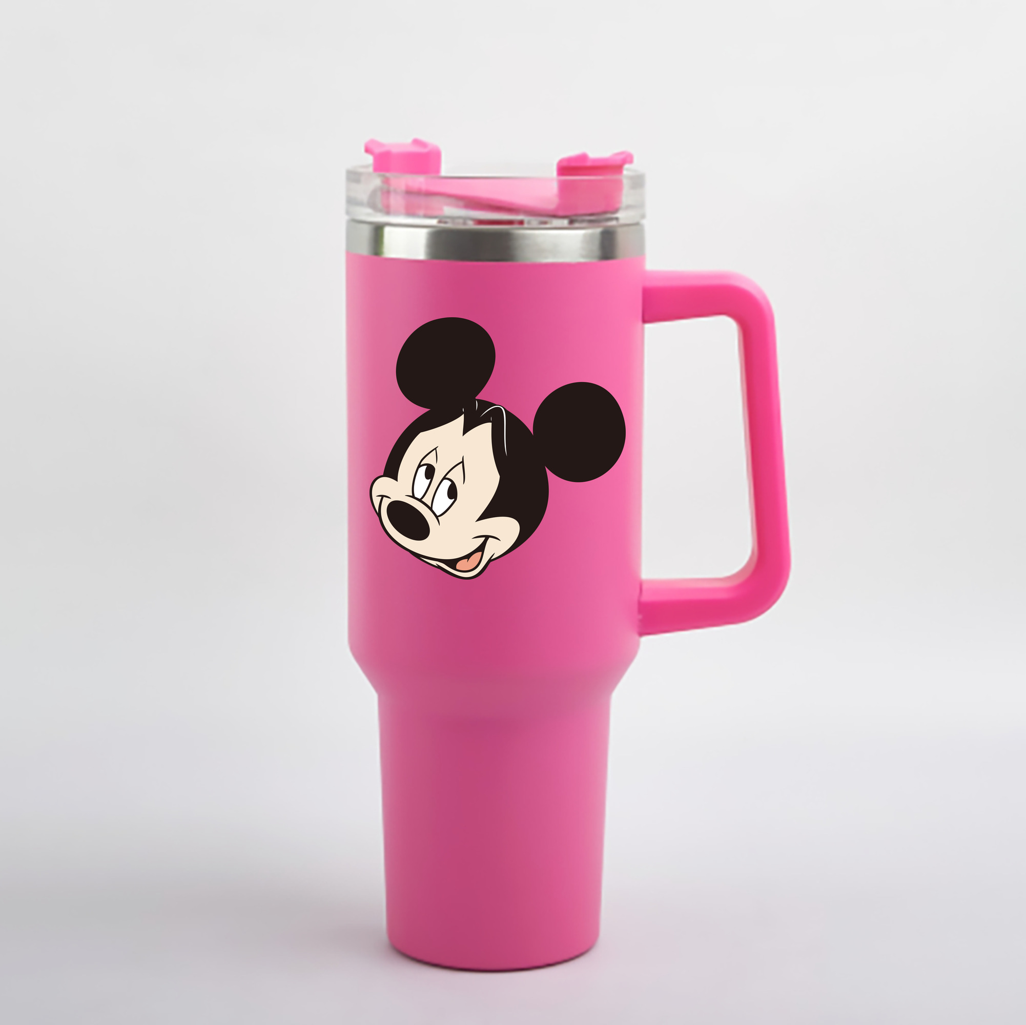 （画像用） ミッキーマウス Mickey Mouse 1200mL車用タンブラー - クリスタルステッカー（プラスチックストロー付き）